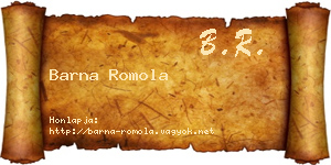Barna Romola névjegykártya
